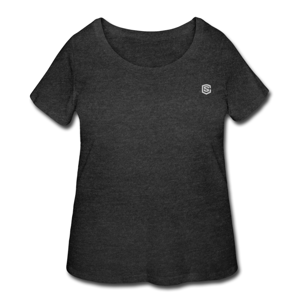 Women’s Curvy T-Shirt   WITH SILIVER LOGO - deep heather