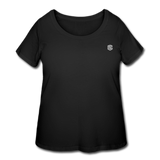 Women’s Curvy T-Shirt   WITH SILIVER LOGO - black