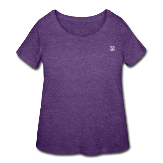 Women’s Curvy T-Shirt   WITH SILIVER LOGO - heather purple