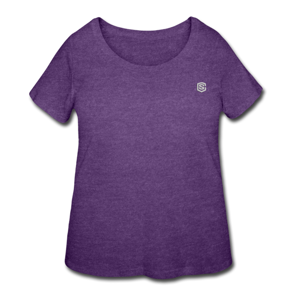 Women’s Curvy T-Shirt   WITH SILIVER LOGO - heather purple