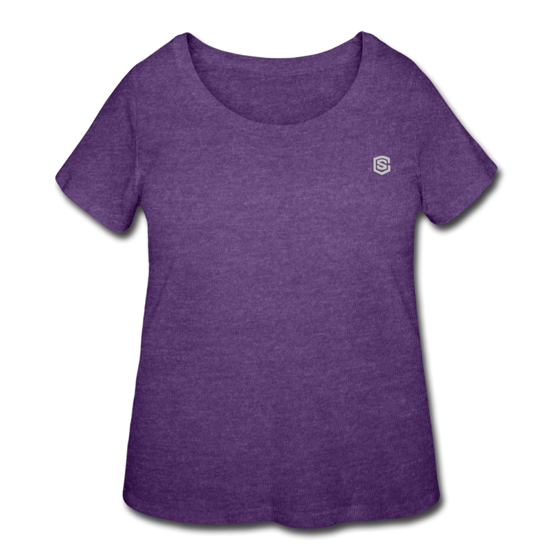 Women’s Curvy T-Shirt   WITH SILIVER LOGO - heather purple