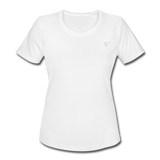 Women's Moisture Wicking Performance T-Shirt   WITH WHITE LOGO - white