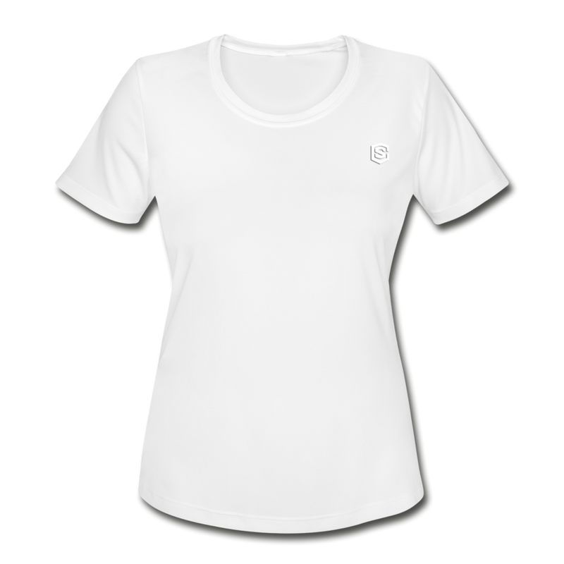 Women's Moisture Wicking Performance T-Shirt   WITH WHITE LOGO - white