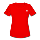 Women's Moisture Wicking Performance T-Shirt   WITH WHITE LOGO - red