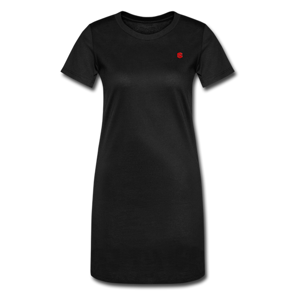 Women's T-Shirt Dress   WITH RED LOGO - black