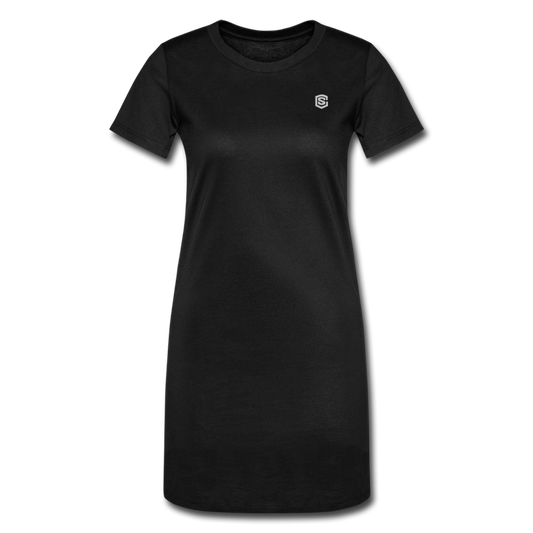 Women's T-Shirt Dress   WITH SILIVER LOGO - black