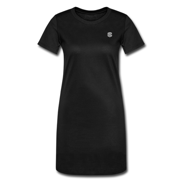 Women's T-Shirt Dress   WITH SILIVER LOGO - black