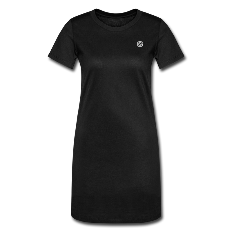 Women's T-Shirt Dress   WITH SILIVER LOGO - black