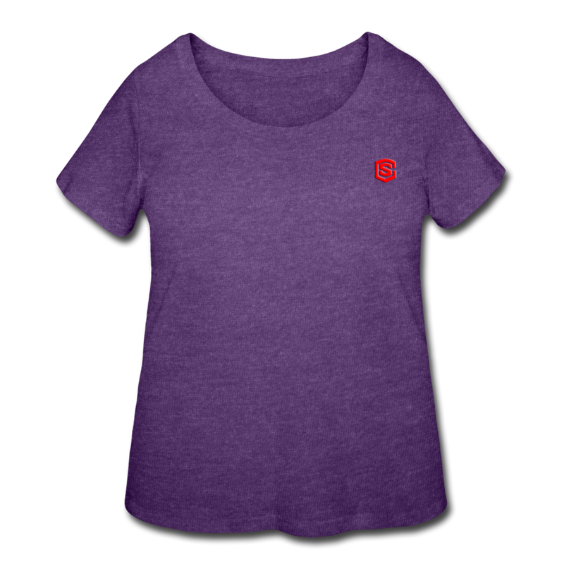 Women’s Curvy T-Shirt   WITH RED LOGO - heather purple