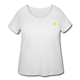 Women’s Curvy T-Shirt   WITH YELLOW LOGO - white