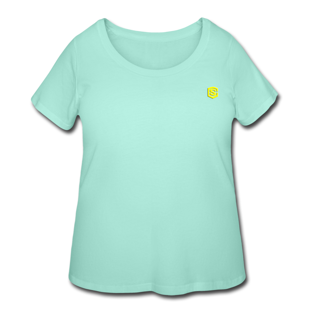 Women’s Curvy T-Shirt   WITH YELLOW LOGO - mint
