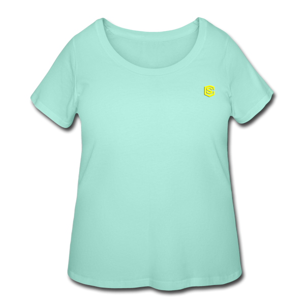 Women’s Curvy T-Shirt   WITH YELLOW LOGO - mint