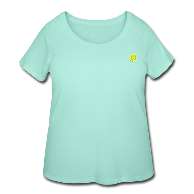 Women’s Curvy T-Shirt   WITH YELLOW LOGO - mint