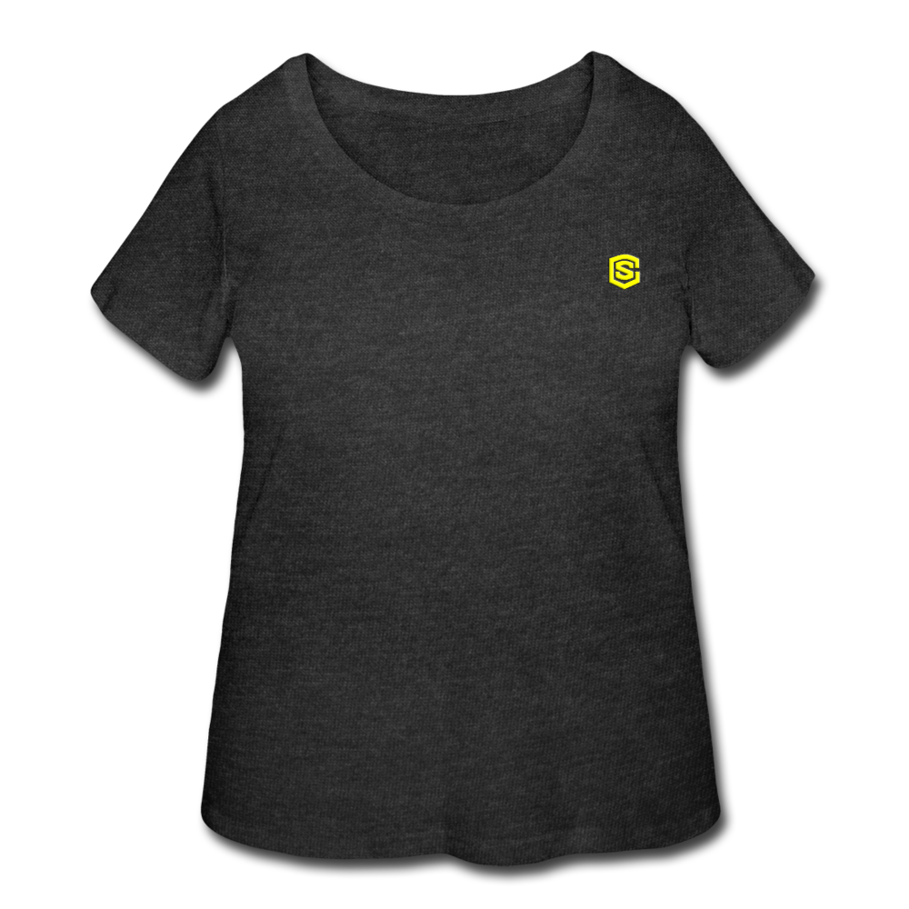 Women’s Curvy T-Shirt   WITH YELLOW LOGO - deep heather