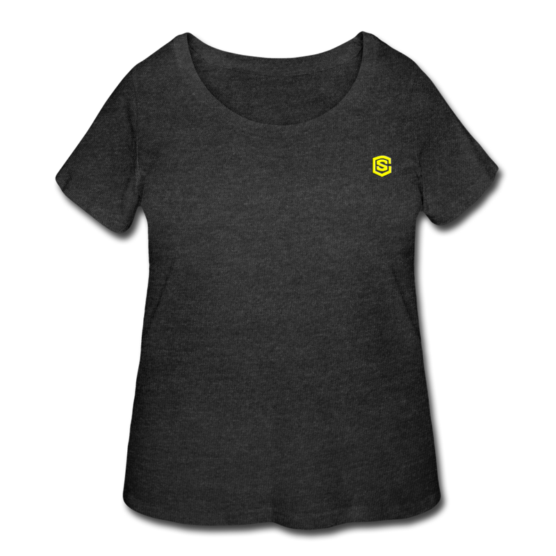 Women’s Curvy T-Shirt   WITH YELLOW LOGO - deep heather