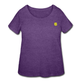 Women’s Curvy T-Shirt   WITH YELLOW LOGO - heather purple