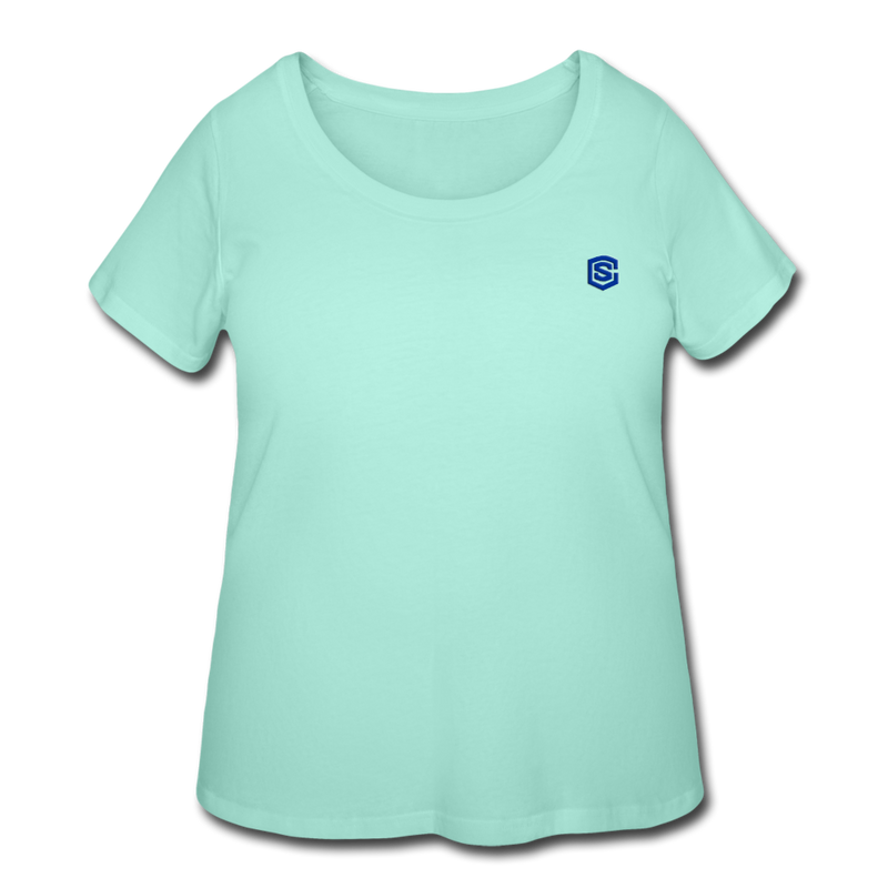 Women’s Curvy T-Shirt   WITH BLUE LOGO - mint