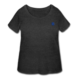 Women’s Curvy T-Shirt   WITH BLUE LOGO - deep heather