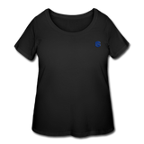 Women’s Curvy T-Shirt   WITH BLUE LOGO - black