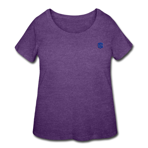 Women’s Curvy T-Shirt   WITH BLUE LOGO - heather purple