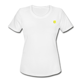 Women's Moisture Wicking Performance T-Shirt   WITH YELLOW LOGO - white