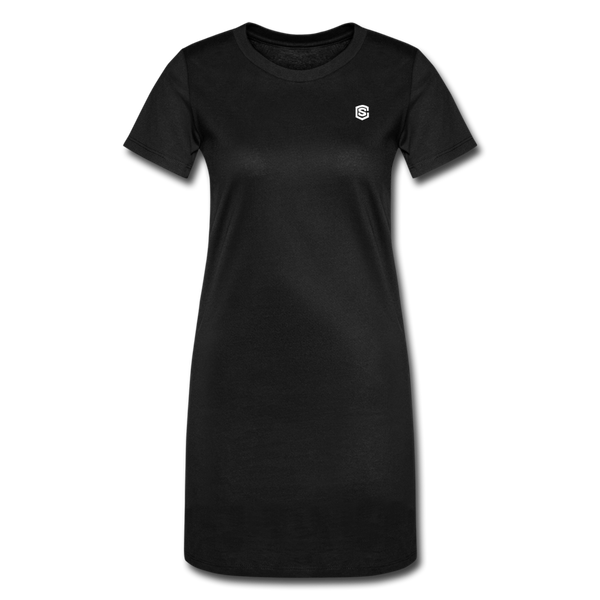 Women's T-Shirt Dress   WITH WHITE LOGO - black