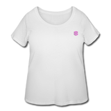 Women’s Curvy T-Shirt   WITH PINK LOGO - white