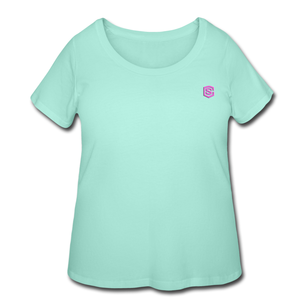 Women’s Curvy T-Shirt   WITH PINK LOGO - mint