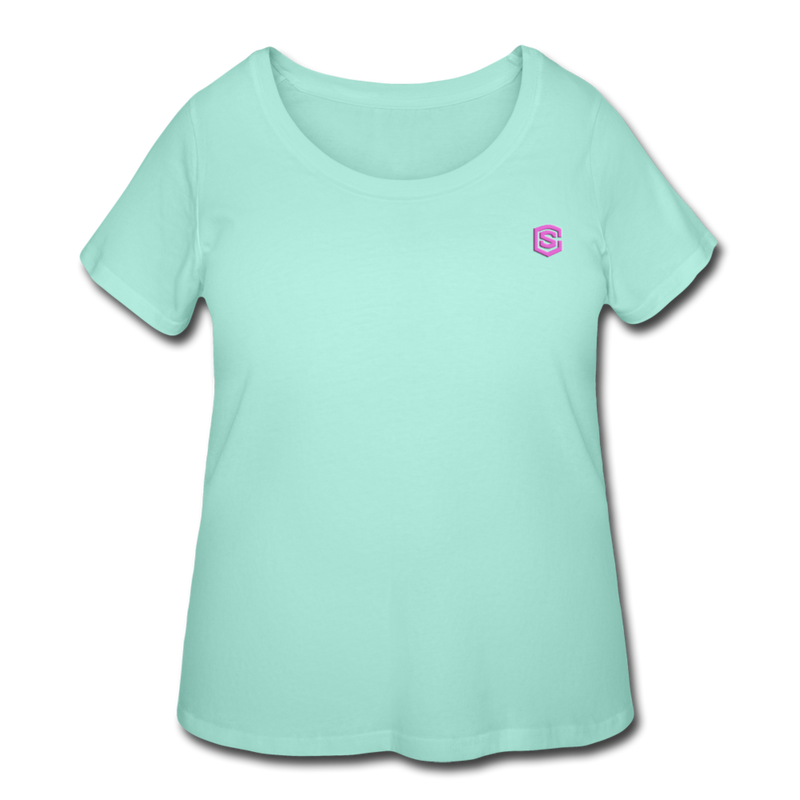 Women’s Curvy T-Shirt   WITH PINK LOGO - mint