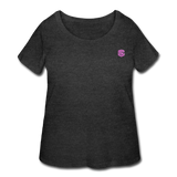 Women’s Curvy T-Shirt   WITH PINK LOGO - deep heather