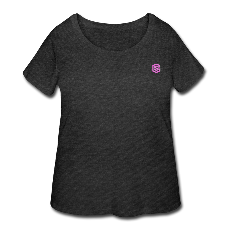 Women’s Curvy T-Shirt   WITH PINK LOGO - deep heather