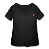 Women’s Curvy T-Shirt   WITH PINK LOGO - black