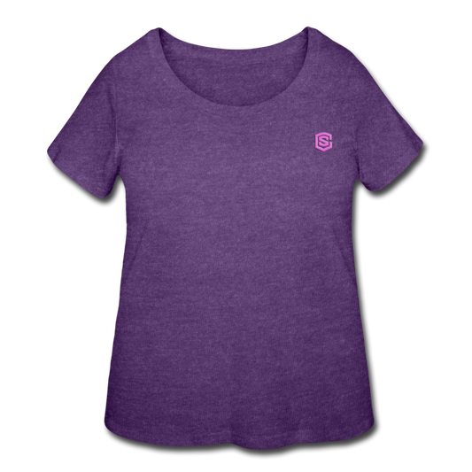 Women’s Curvy T-Shirt   WITH PINK LOGO - heather purple