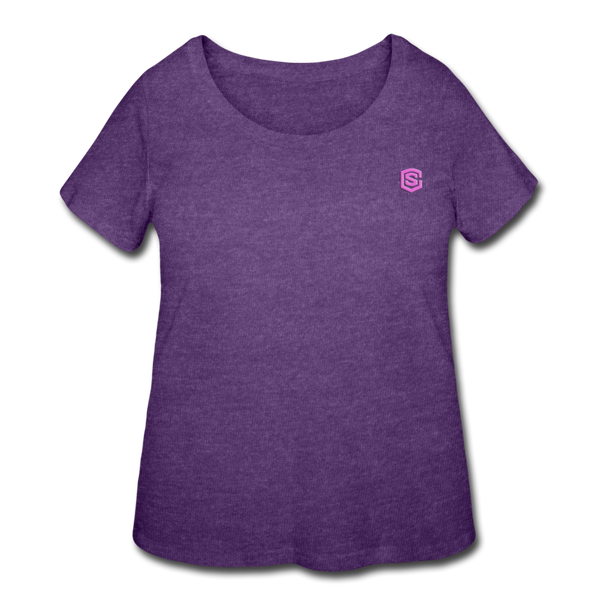 Women’s Curvy T-Shirt   WITH PINK LOGO - heather purple