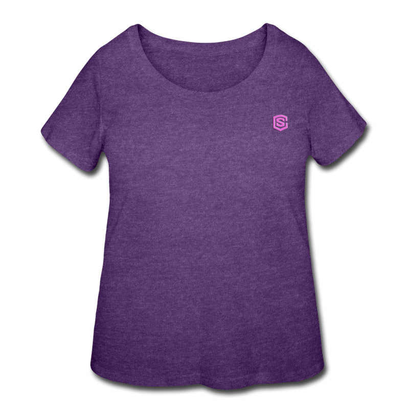 Women’s Curvy T-Shirt   WITH PINK LOGO - heather purple