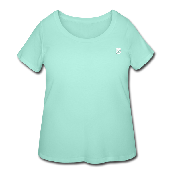 Women’s Curvy T-Shirt   WITH WHITE LOGO - mint