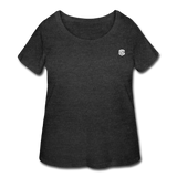 Women’s Curvy T-Shirt   WITH WHITE LOGO - deep heather