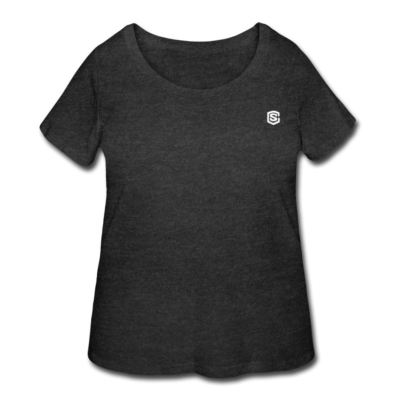 Women’s Curvy T-Shirt   WITH WHITE LOGO - deep heather