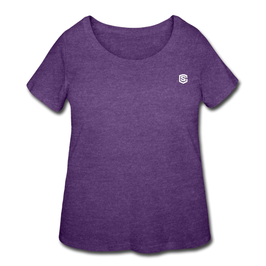 Women’s Curvy T-Shirt   WITH WHITE LOGO - heather purple