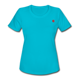 Women's Moisture Wicking Performance T-Shirt   WITH RED LOGO - turquoise