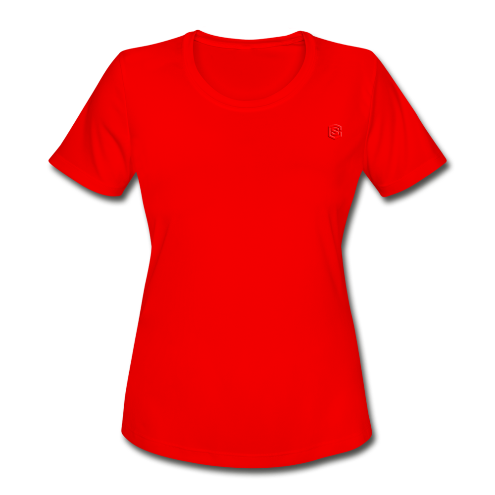 Women's Moisture Wicking Performance T-Shirt   WITH RED LOGO - red
