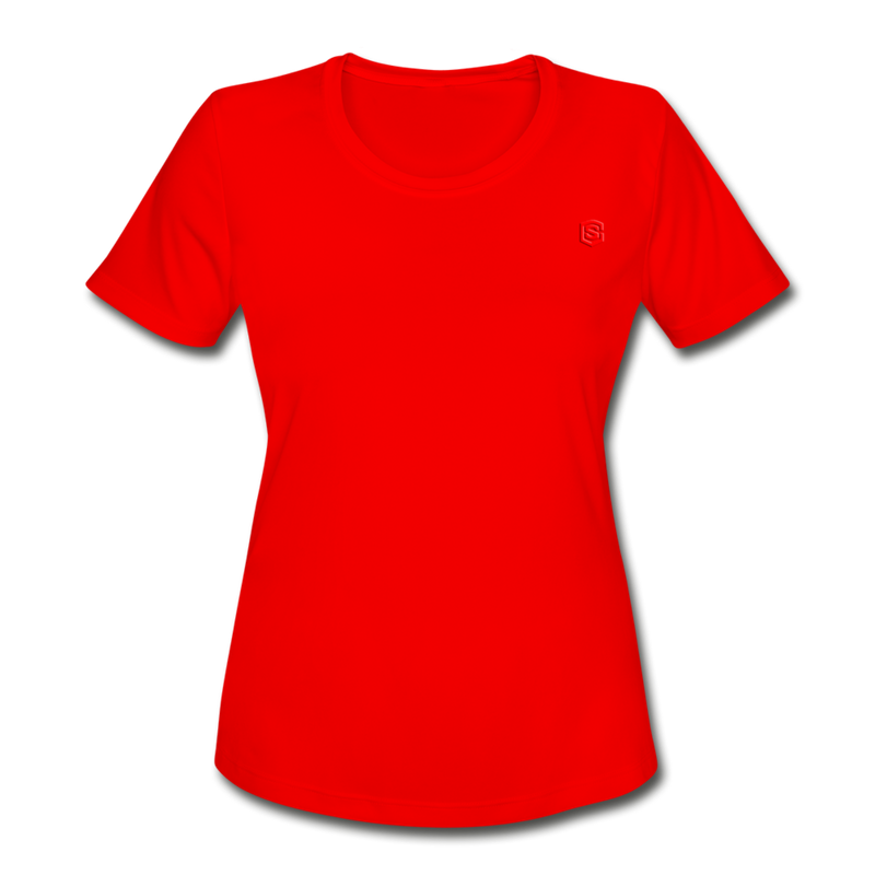 Women's Moisture Wicking Performance T-Shirt   WITH RED LOGO - red