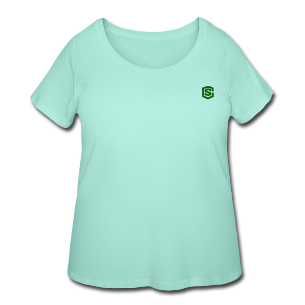 Women’s Curvy T-Shirt   WITH GREEN LOGO - mint