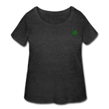 Women’s Curvy T-Shirt   WITH GREEN LOGO - deep heather