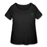 Women’s Curvy T-Shirt   WITH GREEN LOGO - black