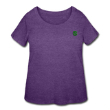 Women’s Curvy T-Shirt   WITH GREEN LOGO - heather purple