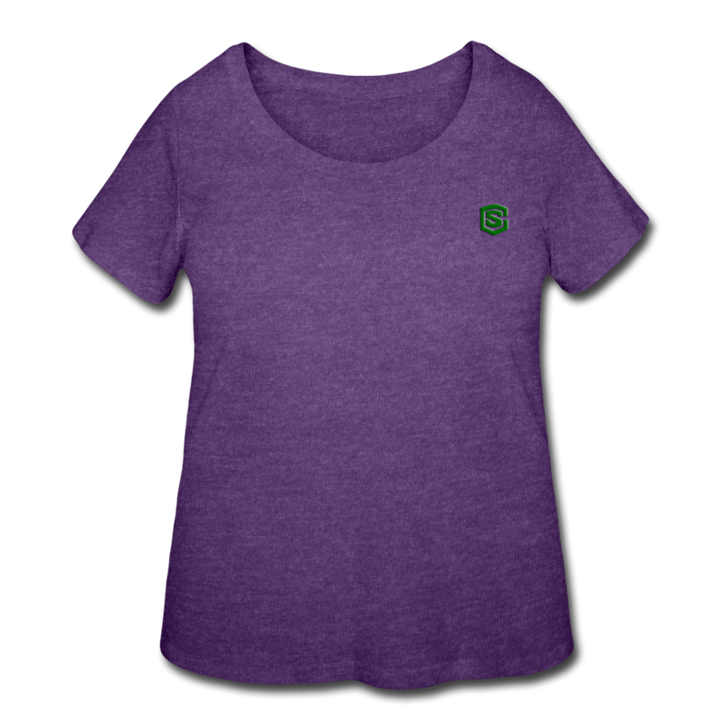 Women’s Curvy T-Shirt   WITH GREEN LOGO - heather purple