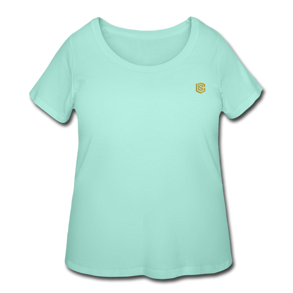 Women’s Curvy T-Shirt   WITH GOLD LOGO - mint