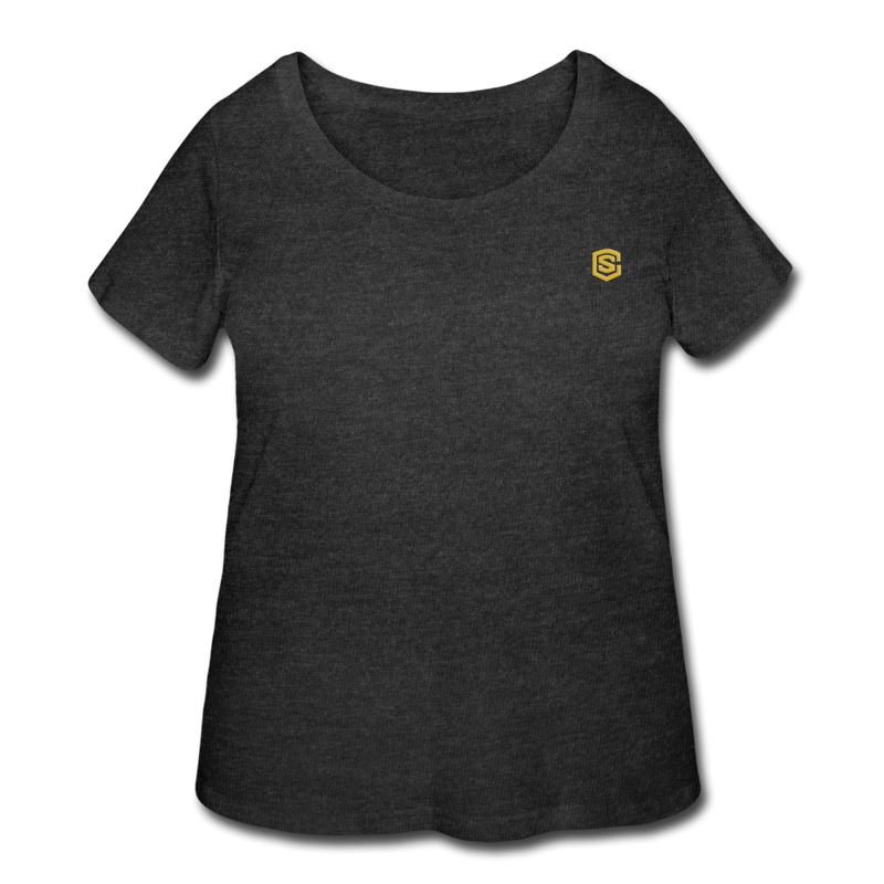 Women’s Curvy T-Shirt   WITH GOLD LOGO - deep heather