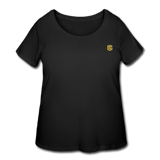 Women’s Curvy T-Shirt   WITH GOLD LOGO - black